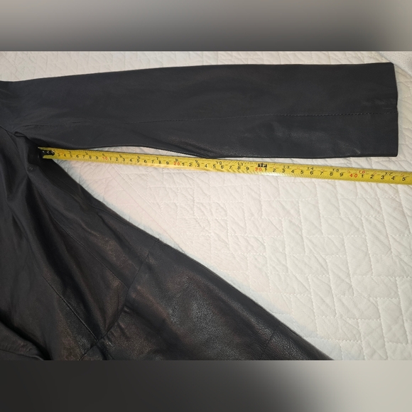 Jodi Arnold Black Leather Blazer Women's Size 4 - Picture 6 of 11